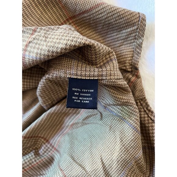 Lincs DC & Company Mens Button-Down Plaid Shirt Size XL Brown Long Sleeve Casual - Picture 9 of 10